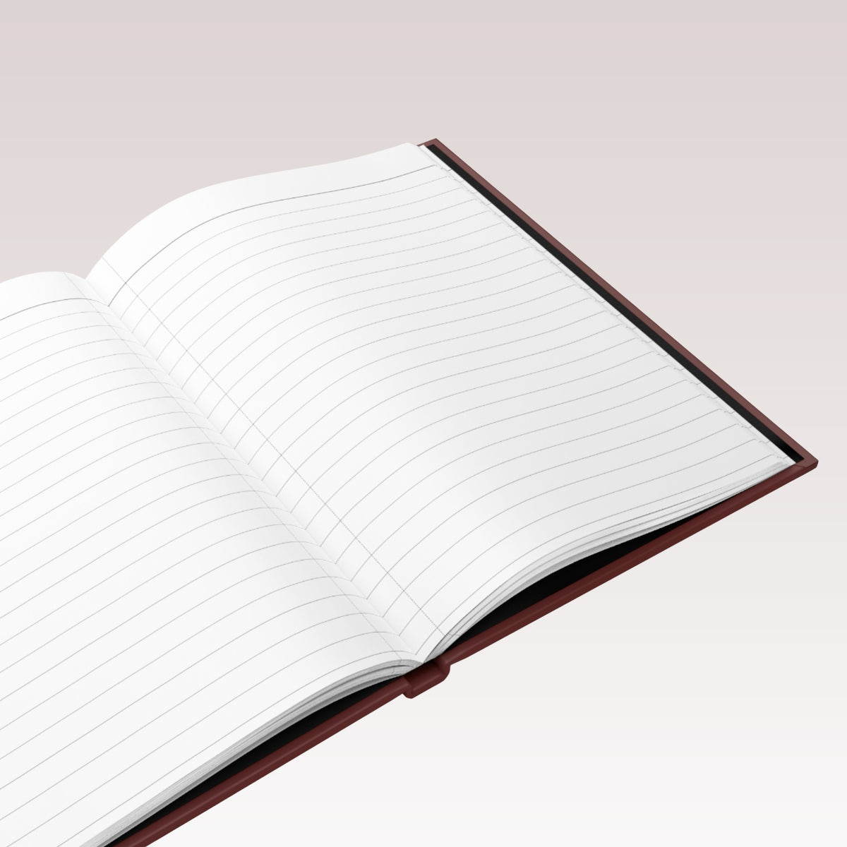 Open journal with lined pages.